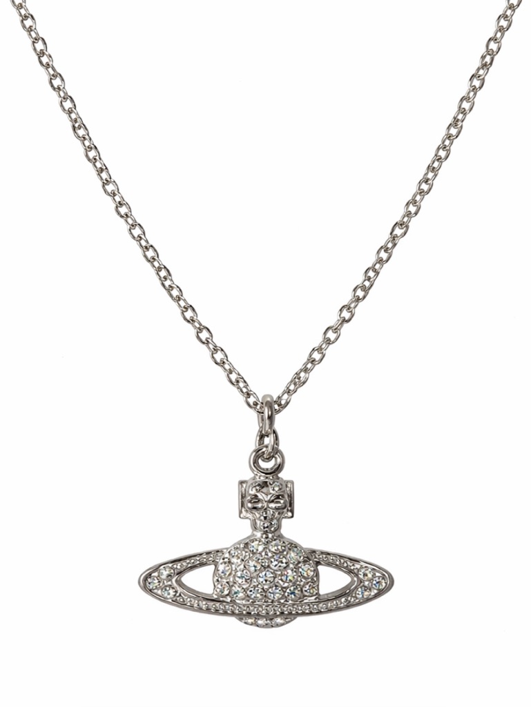 Vivienne Westwood Silver Orb Crystal Pendant Necklace 80$